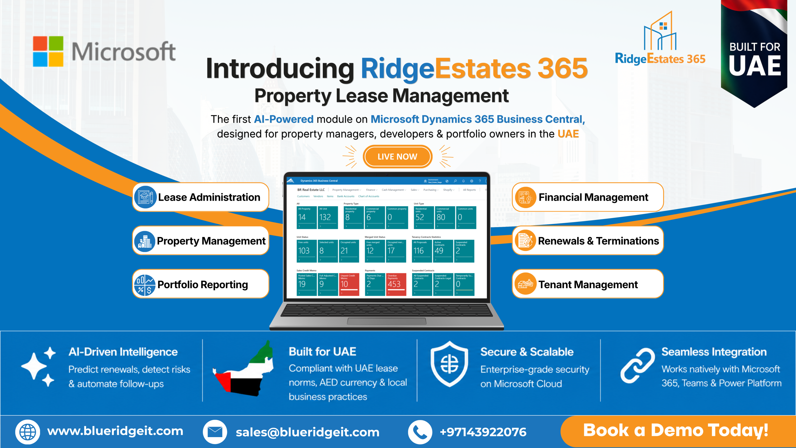 RidgeEstates 365 launch announcement on Microsoft Marketplace