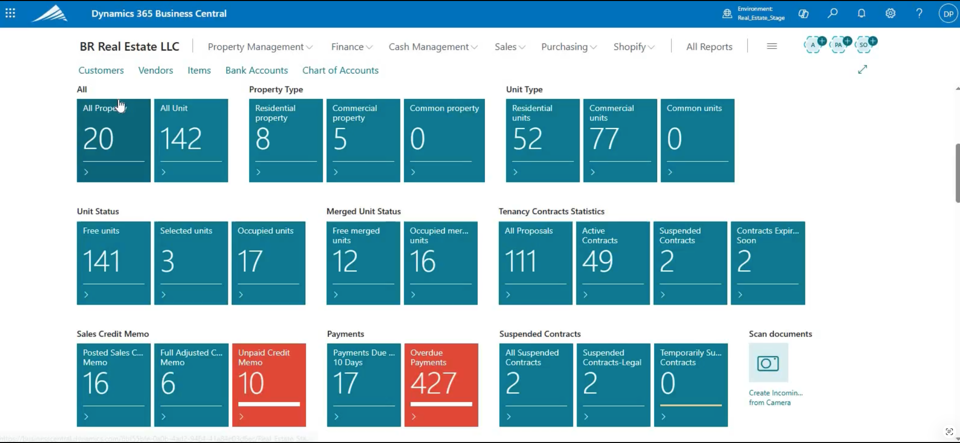 RidgeEstates 365 property management dashboard preview