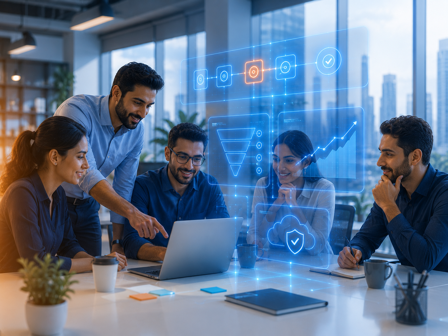 SMB and mid-market solutions visual — practical AI, automation and Microsoft cloud for growing businesses